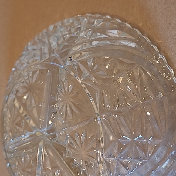 VINTAGE Clear Glass Divided Dish or Trinket Tray - Picture 4 of 8
